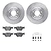 Dynamic Friction Company Front Brake Rotors with 5000 Euro Ceramic Brake Pads includes Hardware 6612-31181