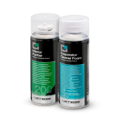 ERRECOM Total Care, Tratamiento purificador Completo para Sistemas de climatización de los autovehículos y habitáculos, Fragancia Menta, 2 bombona de 200 mL
