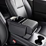 ZLXMRUT Center Console Armrest Cover Compatible with VW Polo 6R 6N 6N2 6C 9N 9N3 Leather Car Armrest Cushion Pad Protector Interior Accessories,Black