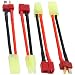 2 Pairs ShareGoo Mini Tamiya Style Connector to Deans T Plug Male Female 16AWG Silicone Cable Wire Adapter for RC ESC Speed Controller Lipo Battery Charging,3.14"