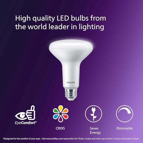 Image of PHILIPS LED 65W BR30 4-Pack Ultra Definition (2200K) 650 Lumen (7.5W = 65W) Dimmable Frosted Flicker-Free Light Bulbs
