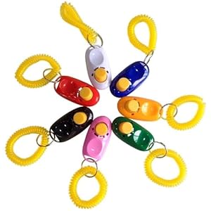 SunGrow 7-Pack Dog Clicker for Training with Wrist Bands, 2 Inches Multicolor, Pet Cat Dog Training Clickers & Behavior Aids, Convenient and Effective Clicker Training Tools for Puppy or Cat