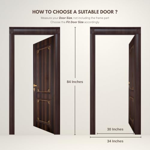 Image of Lapo Doors | Wooden Doors for Home (Hardwood) Entrance /Interior /Bedroom /Home Main Door | Color-Coffee Brown | 76 * 33 inches (6.33 * 2.75 feet) 40kgs - 1 Piece Without Frame - Culture