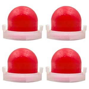 Fuel Primer Bulb Kit (4 Pcs) with Sealing Rings for Briggs & Stratton Engines - Compatible with 494408 & 694394 Carburetors - Lawn Mower Carburettor Oil Bubble Replacement - Red