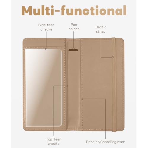 Image of Printed Checkbook Cover, RFID Blocking Checkbook, Stylish, Lightweight, Slim Durable, Multi-Functional Checkbook Holder for Personal and Business Checks (Plaid-Brown)