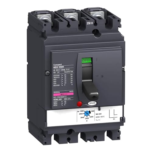 Disjoncteur LV431757 magnétique compact NSX250H MA pour armoire électrique