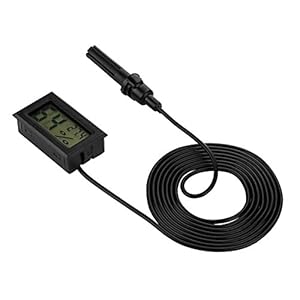 Temperatuurvochtigheidsmeter met digitaal lcd-display, praktische hygrometer, thermometer voor viool, gitaar, ukelele binnen en buiten, zwart
