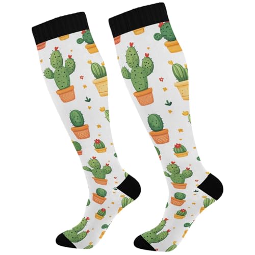 Image of Pigsaly Red White Polka Dot Womens Compression Socks Athletic Tube Sock Knee High Socks Outdoor Sport Socks
