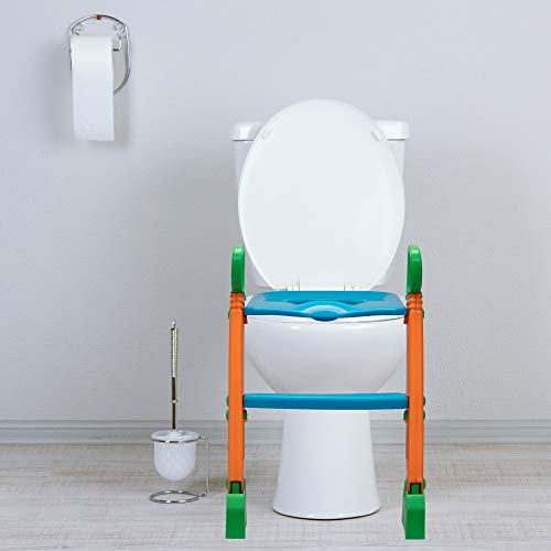 image for OxGord Potty Training Seat with Ladder - Kids Toilet Trainer 2-in-1 To