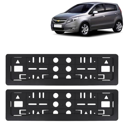 Image of KINGSWAY Sail UVA Car Number Plate Frames for All 2012 to 2017 Models of Chevrolet Car Registration Plate Holders, Black Licence Plate Covers (Front and Rear), Universal Size 51.5 x 14.5 cm