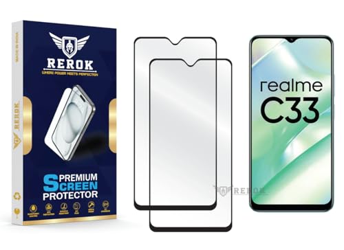 Image of Gorilla Tempered Glass Screen Protector Compatible with Realme C33 [Pack of 2] | Edge-to-Edge, Bubble-Free, Case Friendly, Easy Installation Kit