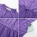 GRACE KARIN Purple Jumpsuit for Girls Size 8-10 Cute Drastring Waist Button Front Romper Flutter Sleeve Fashion Outfits