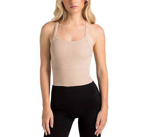 Sujetador deportivo mujer Aruki rib-knit, top deportivo sin costuras transpirable
