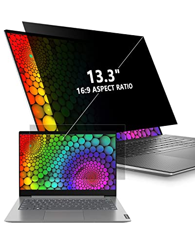 Laptop Privacy Screen 13.3 Inch,13.3 inch 16:9 Aspect Laptop Screen Protector Removable Privacy Screen Filter Anti Glare/Spy/Blue Light Privacy Shield Compatible with HP/Dell/Acer/Asus/Samsung/Lenovo