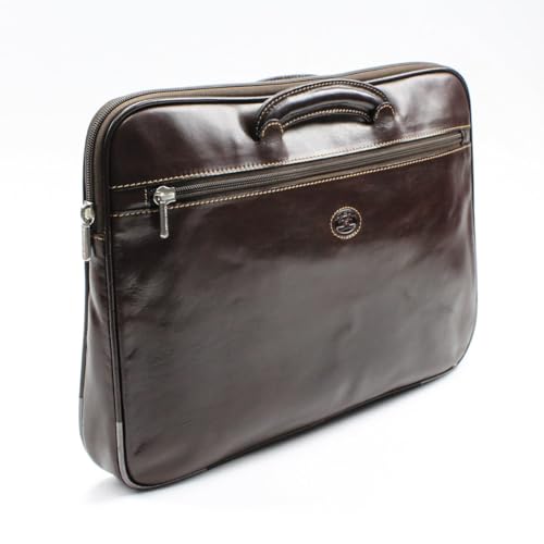 Tony Perotti Unisex Italian Bull Leather Genoa Zip Around Top Handle Leather Document Case4