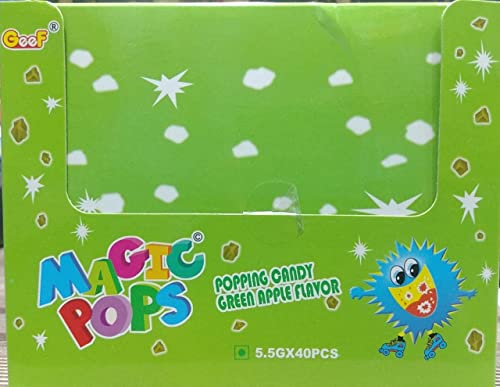 Geef Magic Pops Popping Candy Green Apple Flavour 5.5Gram X 40Pc