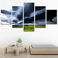 SIGNWIN 5 Panel Canvas Wall Art Modern Art Contemporary Landscape Multicolor Photography Relax/Calm Sky for Home Decorations Ready to Hang - 60