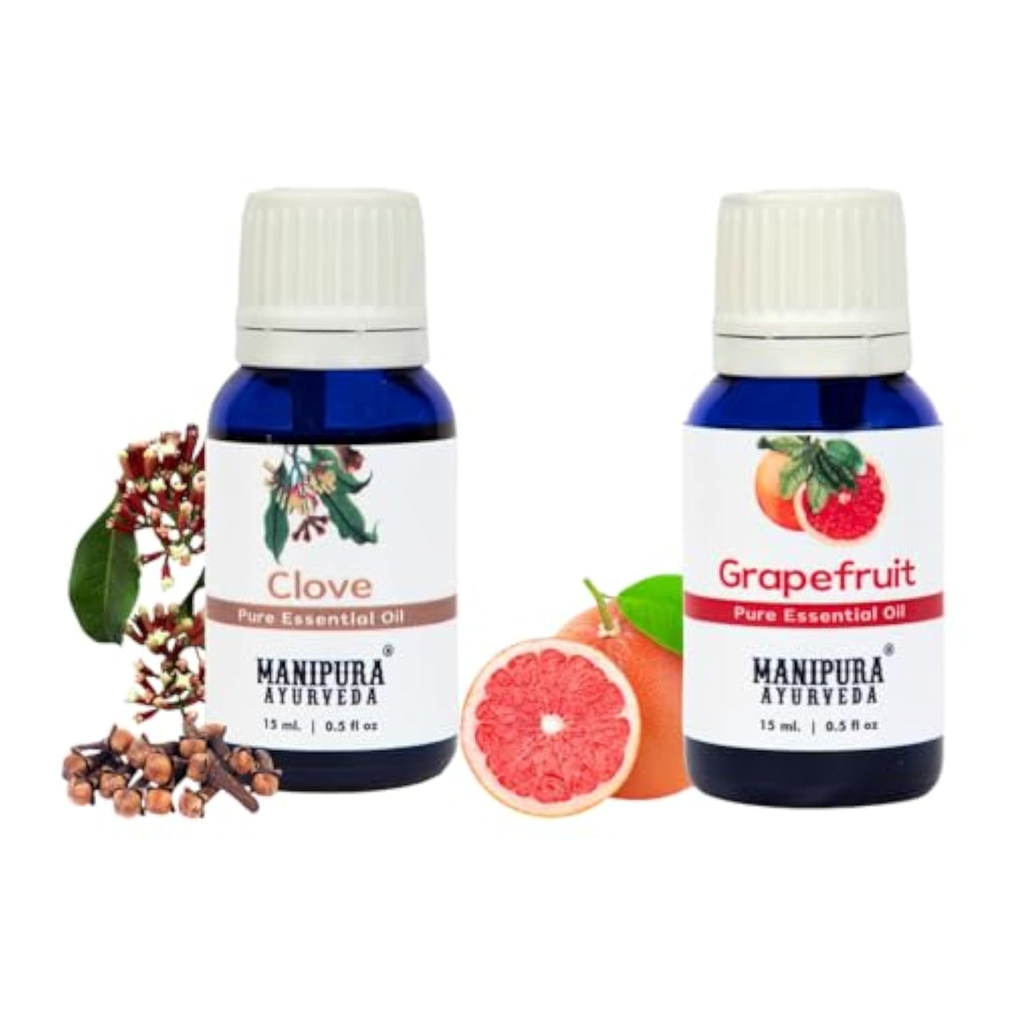 Clove & Grapefruit Oil Diffuser Combo Pack, 15 ml Each