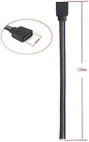 10 pcs/Pack 5.9 inch / 150 mm 4 Pin RGB LED Strip Lights Extension Cable Connector4 PIN RGB Male and Female Connector Wire Cable for 3528 5050 SMD LED Strip
