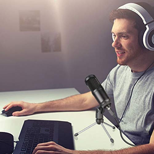 EXCEART Microfone Condensador Com Suporte de TripÃ© Microfone Usb para GravaÃ§Ã£o de PC para Jogos d