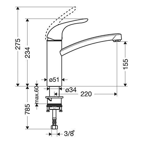 hansgrohe Küchenarmatur Focus M41 (Wasserhahn Küche mit 360° Schwenkfunktion und hohem Auslauf 160mm) Chrom - Image 7
