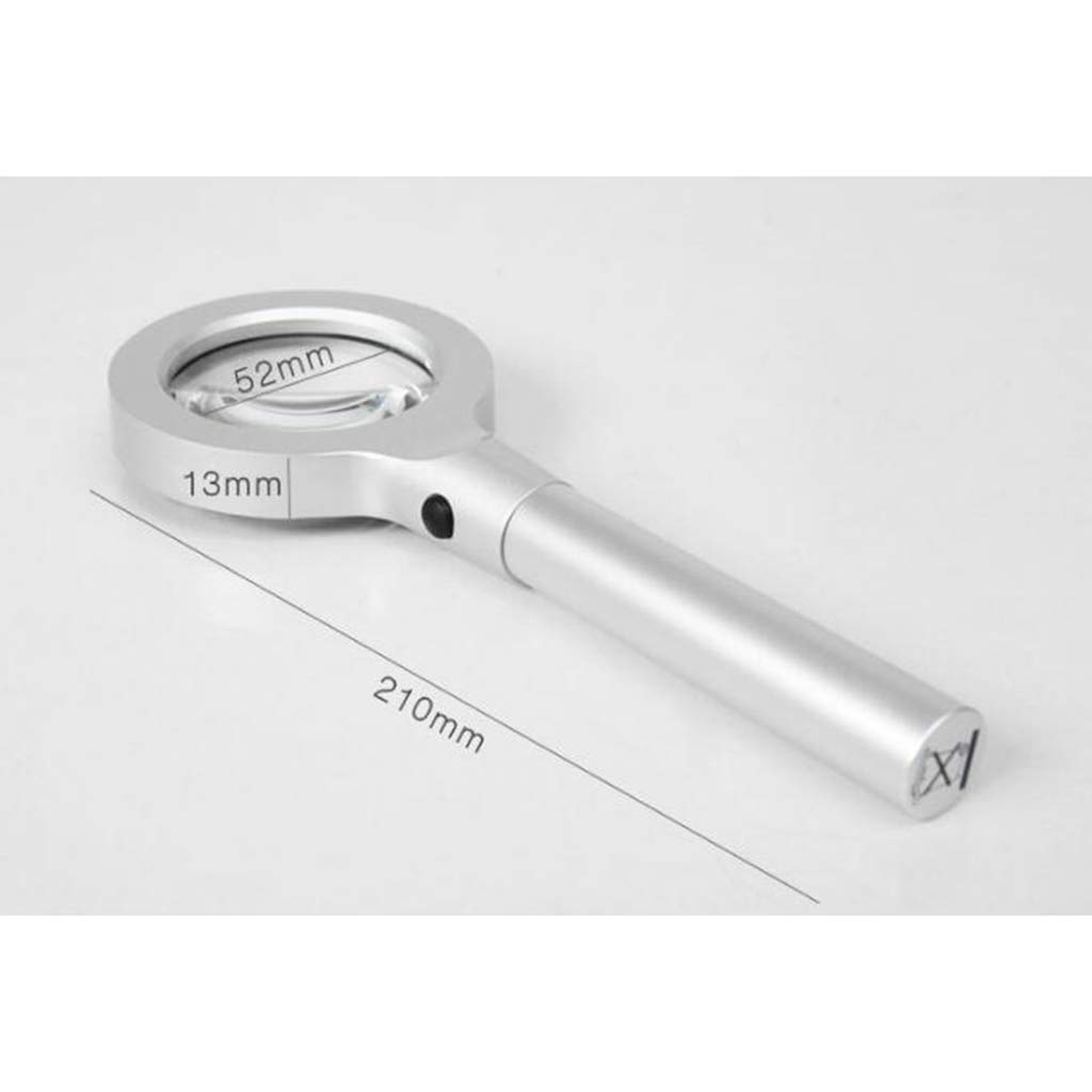 Lupa/lupa de mano con luz LED 5X HD aplicable a libros, periódicos, mapas, monedas, joyas, pasatiempos y manualidades, lupa de mano portátil, tira de luz LED de lectura de anciano HD, vidrio óptico