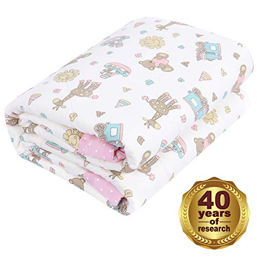 Designthology 100% Cotton Toddler Quilt, Lightweight & Hypoallergenic Cool Baby Blanket - Soft