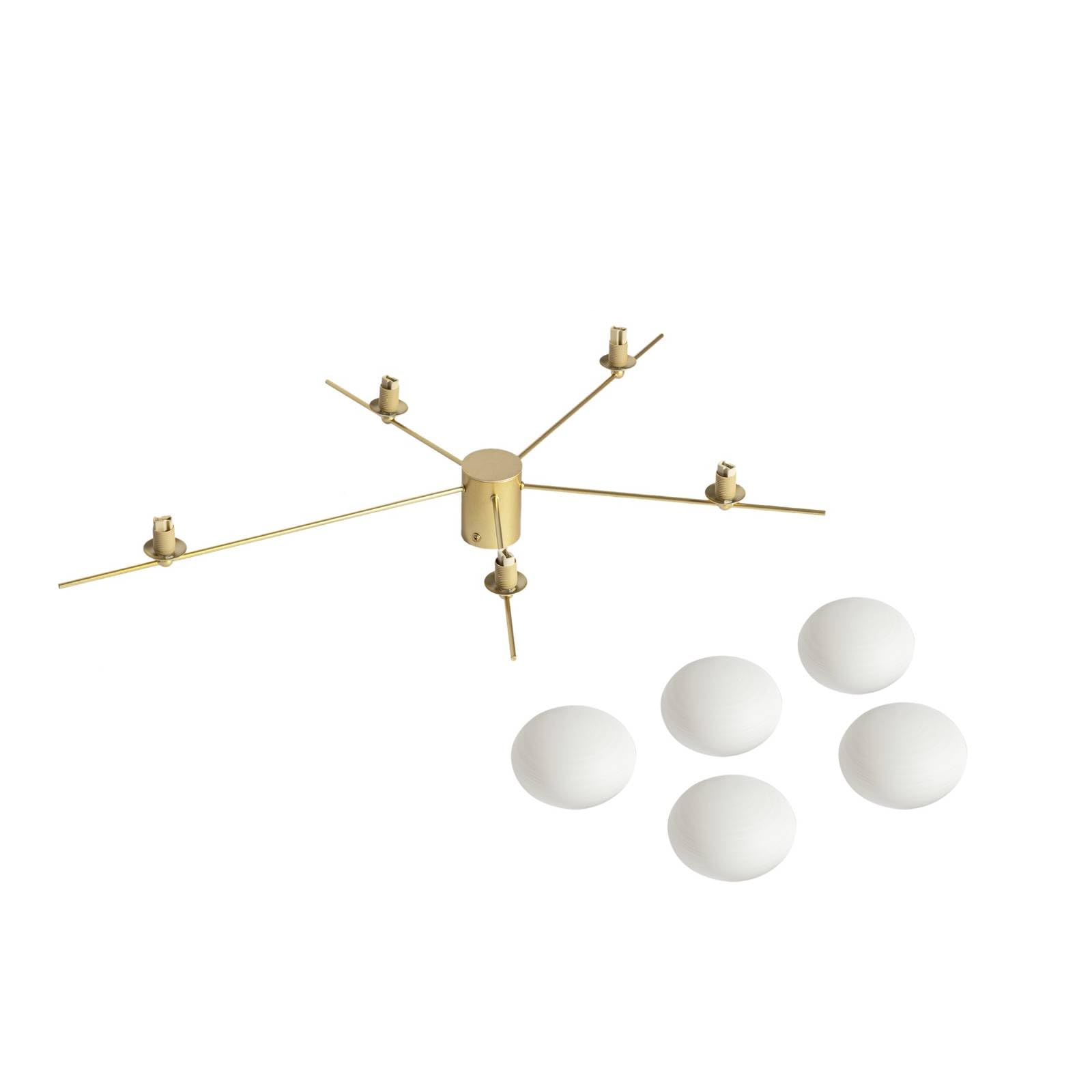 Lindby Deckenlampe Valisa in Gold/Messing aus Glas (5 flammig, G9) - Deckenleuchte Lampe Wohnzimmerleuchte