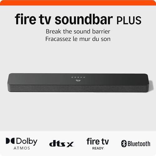 Amazon Fire TV Soundbar Plus (newest model) with built-in subwoof...