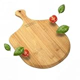GARCON Pizzaschieber Holz 30 cm – Premium Pizzaschaufel für Pizzastein, rund – Pizzawender aus Echtholz für Pizza, Brot & Flammkuchen – auch als Schneidebrett & Pizzateller verwendbar
