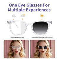 Intelligente Brille für Damen und Herren, Bluetooth-Brille mit photochromen Gläsern, Touch-Steuerung, Sprachassistent für klare Audio-Fernaufnahmen, transparenter Rahmen und weiße Beine, perfekt für – Ansicht 2