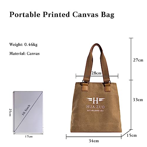 Image of CORIOS Canvas Handbag Women Tote Bag Large Capacity Shoulder Bag Multi-Pockets Top Handle Bag with Zipper Casual Hobo Bag