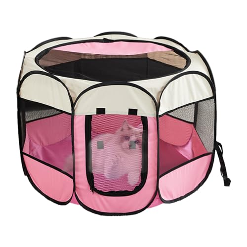 犬用ペットプレイペン - 折りたたみペット八角ケージ、猫マタニティルームテント、メッシュ犬小屋、猫の巣、ペット用品折りたたみ可能なオックスフォード生地の取り外し可能なジッパー付き犬用クレート折りたたみペット八角ケージ、猫マタニティルームテント、メッシュ犬小