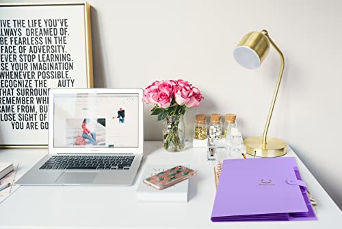 Skydue Cute Accordion File Organizer，Expanding File Folders With 5 Pockets And Labels, Portable Document Paper Organizer, Letter / A4 Size, Purple #TOP7