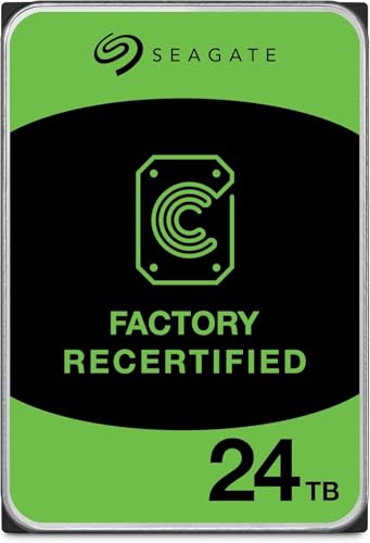 Image of Seagate Exos X24 24TB Enterprise Hard Drive HDD SATA 6Gb /s 512MB Cache 7200 RPM 512e CMR Helium Sealed 3.5in Hard Drive ST24000NM000H (Renewed)