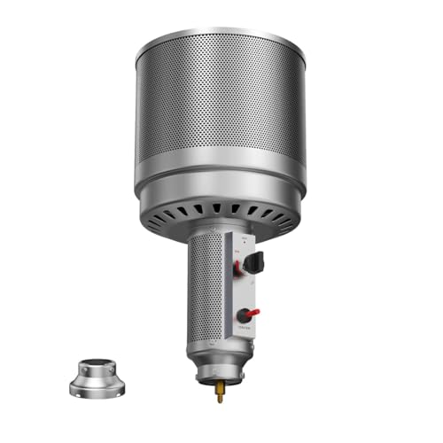 SafBbcue Outdoor Heater Top Replacement Parts 48,000 BTU Propane Heater Burner Head, Outdoor Patio Heater Head with 2 Shaft Connectors, 304 Stainless Steel Outdoor Natural Gas Patio Heater for Patio