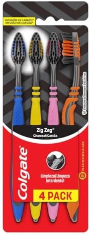 Escova Dental Colgate ZigZag Carvão 4 unid