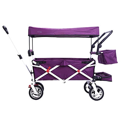 BTSTC Multi-function Folding Garden Cart Children's Trolley/Removable Wash/Large Capacity Size: 122 * 50 * 96 CM/Load: 150KG / Purple