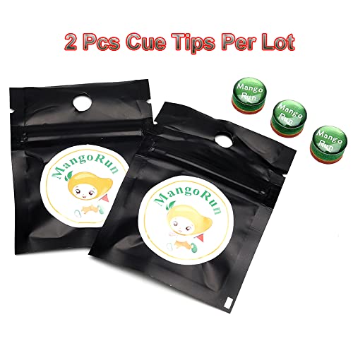 Mangorun 2 Pcs Pool Cue Tips Glue On Billiard Tip 14Mm #TOP3
