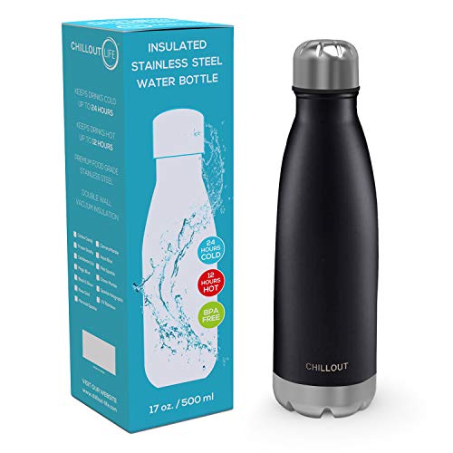 Image of CHILLOUT LIFE 17oz Insulated Stainless Steel Water Bottle, Leak Proof