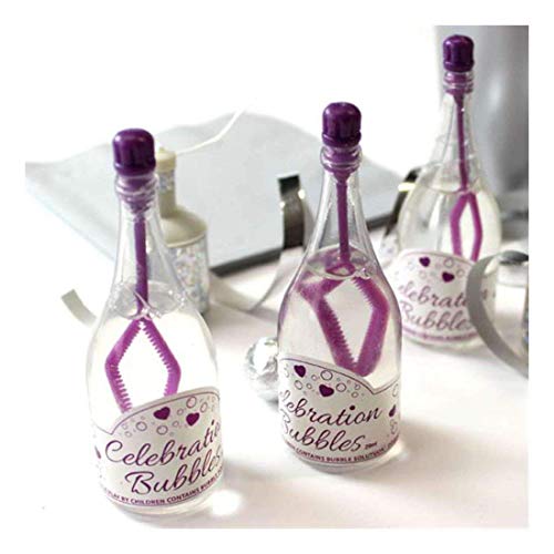 HENBRANDT 24 wedding birthday celebration bubbles purple top and wand clear bottle
