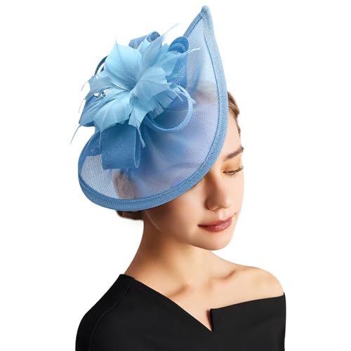 Image of DRESHOW Women Fascinator Hats Tea Party Hat Vintage Pillbox Hat Headband for Cocktail
