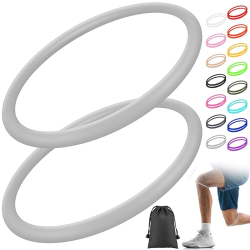 Image of Foilswirl Silicone Patella Knee Band for Basketball Patella Tendon Support Knee Pain Running Tendon Brace Support Strap(2,Gray,M)