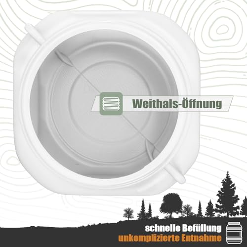 FIXKRAFT Weithalsfass Futtertonne Hund Gärfass Lebensmittelbehälter mit Deckel Kanister Lebensmittelecht Futter Tonne Pferd Mostfass (Weiß, 50 Liter)