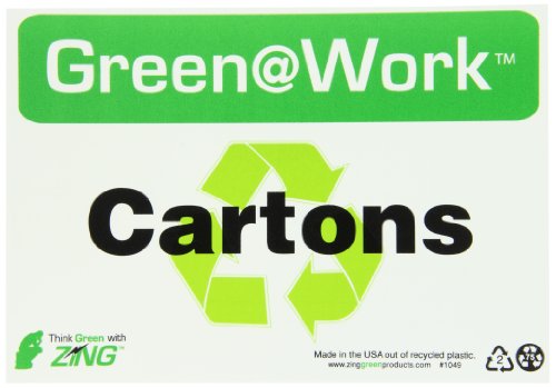 Panneau en plastique recyclé Carton signalétique tri sélectif Zing Green Products 25 cm
