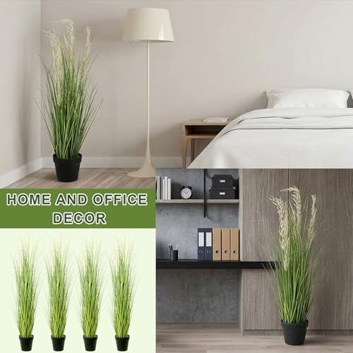 4 PCS 4 ft Tall Artificial Grass Plant for Outdoor Indoor Fake Pampas Plant by Conderyang - Used condition - Image 6