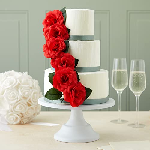 50 Pack Red Artificial Silk Cloth Roses, 3 Inch Stemless Fake Flowers For Wall Decorations, Wedding Receptions, Faux Bouquets, Spring Decor, And Diy Crafting Projects #TOP2