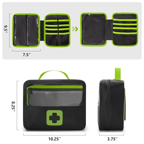 Image of Marscamd Waterproof Empty First Aid Bag with a Detachable Panel, Small Medical Bag with Molle System, Green (Bag Only)