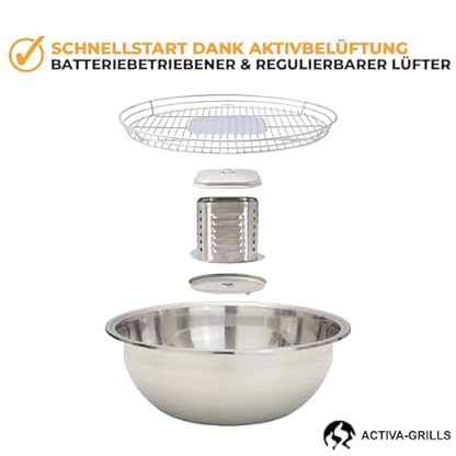 ACTIVA Camping Grill Airbroil I Premium Mini Grill mobil & kompakt I Leistungsstarker & stilvoller Holzkohlegrill für ein gelungenes Barbecue inkl. Tasche – Bild 3