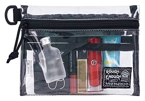 Rough Enough TSA Approved Clear Toiletry Bag Stadium Purse Organizer Insert Small Zipper